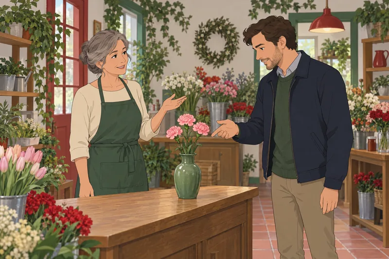 La escena del cuestionario sobre el incluye flores.