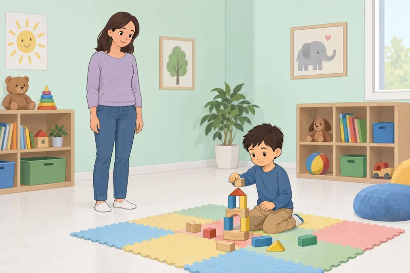 Motherhood Satisfaction Questionnaire depicts calm block play.