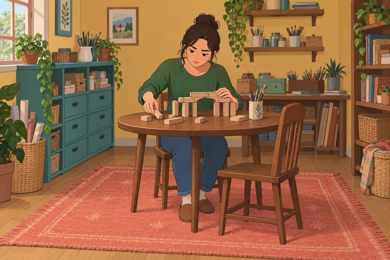 Achievement Motivation and persistence shape her block-building.