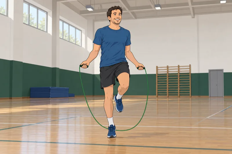 Motives for Sports: athlete skips rope.