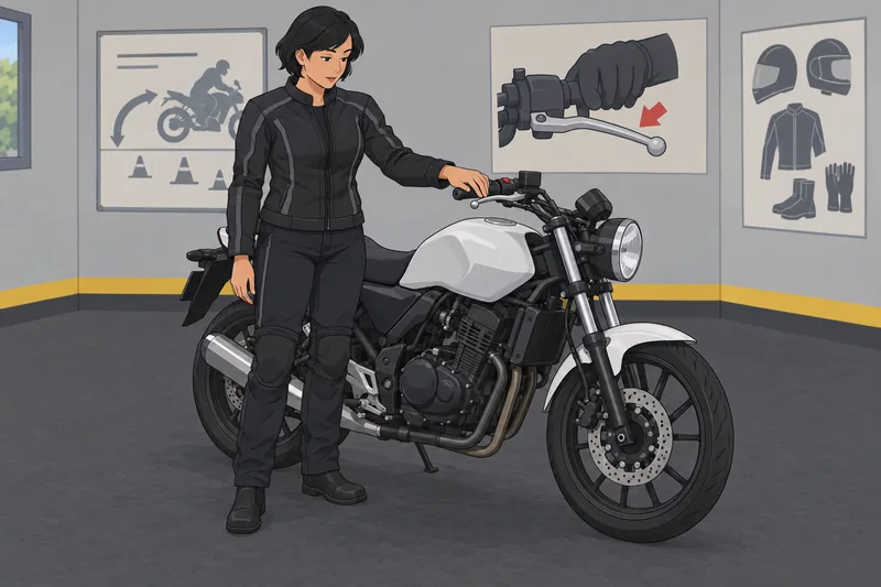 El cuestionario sobre motocicletas muestra controles básicos.