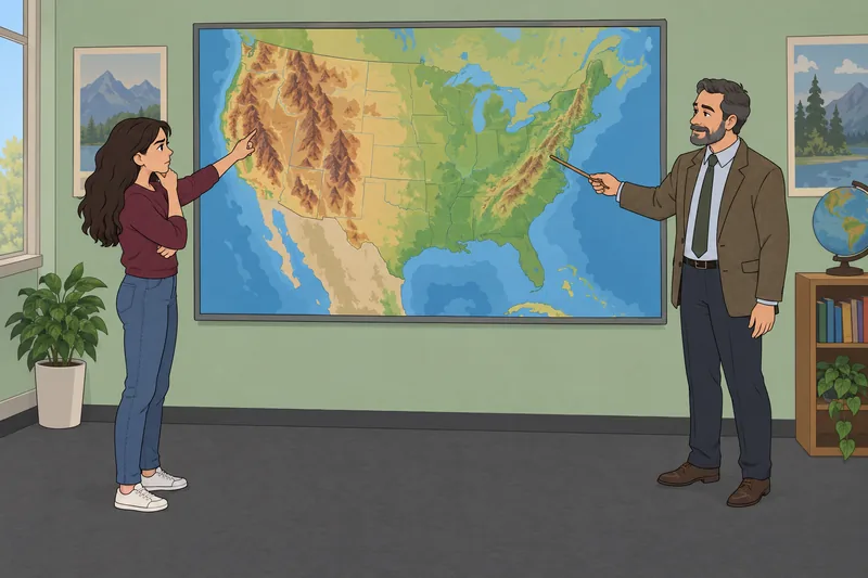 A classroom lesson on the Mountain Ranges Quiz.