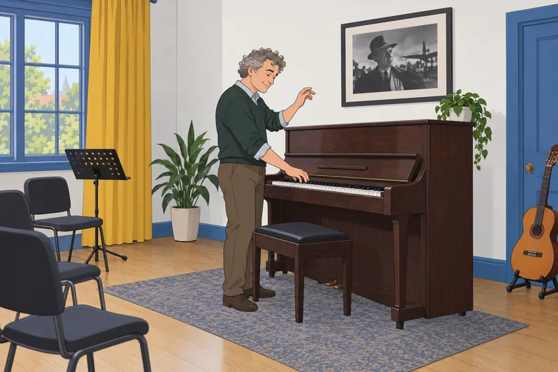 Movie Music Quiz: pianist playing a film score.