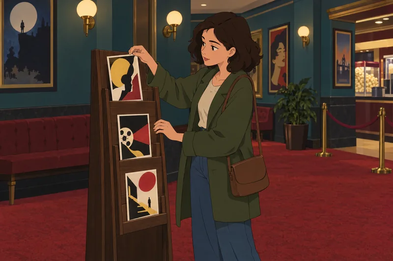 Movie Poster Quiz shows a cinema lobby display.