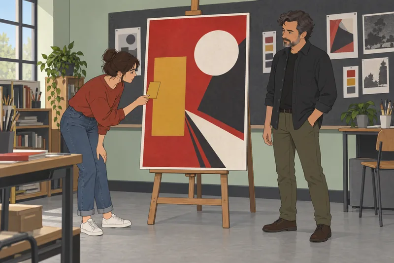 El cuestionario sobre carteles muestra un aula.
