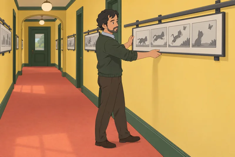 Quiz de escenas junto a un panel ilustrado.