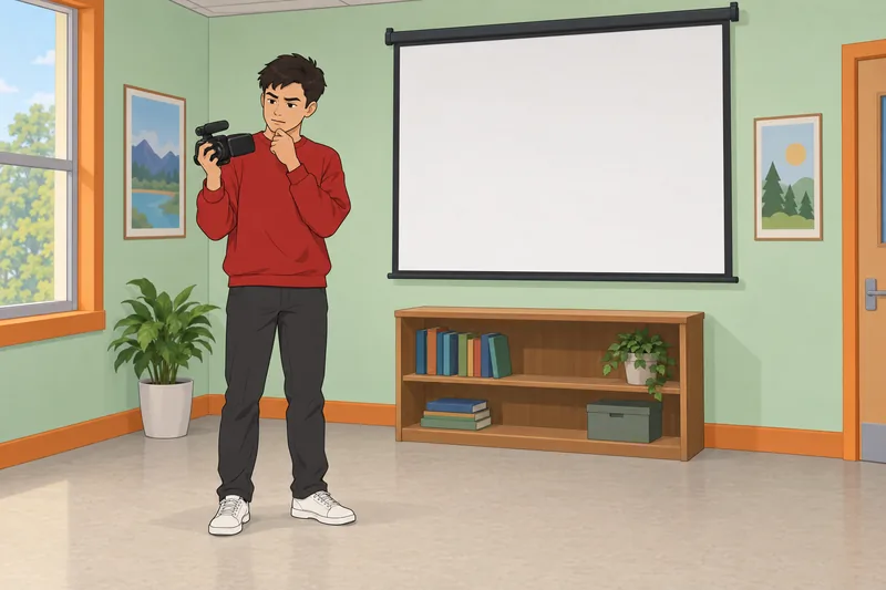 Mr Beast Quiz: learner studies a video camera.