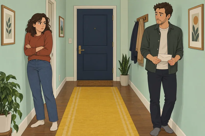 Multidimensional Jealousy Scale shows suspicion in a hallway.