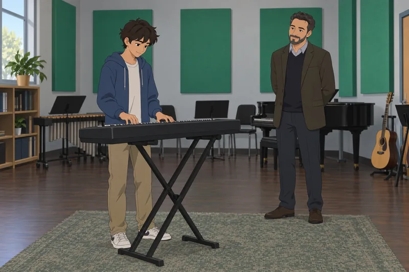 Multidimensional School Engagement depicts keyboard practice.