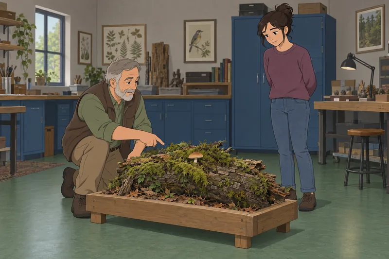 Mushroom Quiz shows habitat clues being examined.