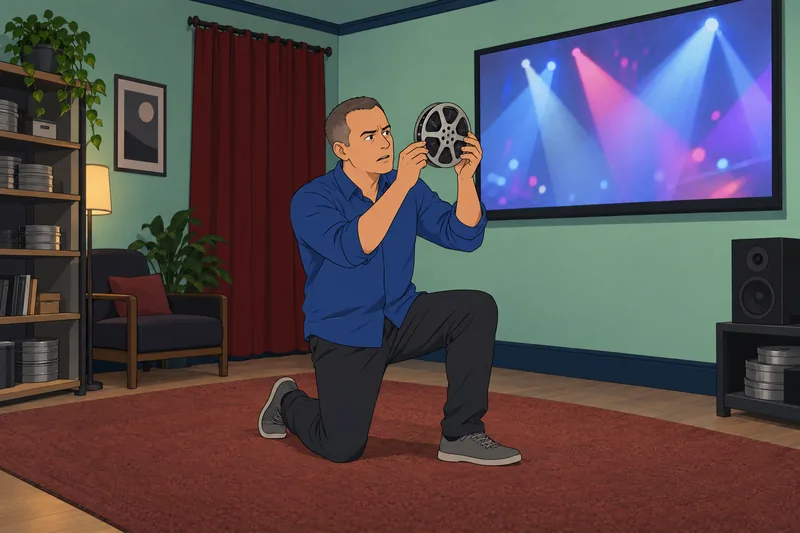 Music Clips Quiz shows an editor viewing film.