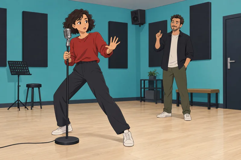 Music Clips Quiz shows a singer at rehearsal.