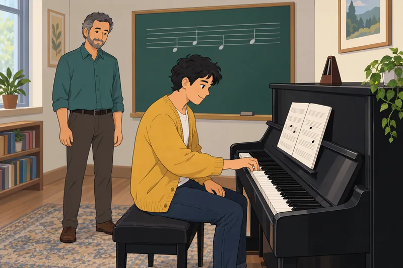 El juego de preguntas revisa notas en teclado.