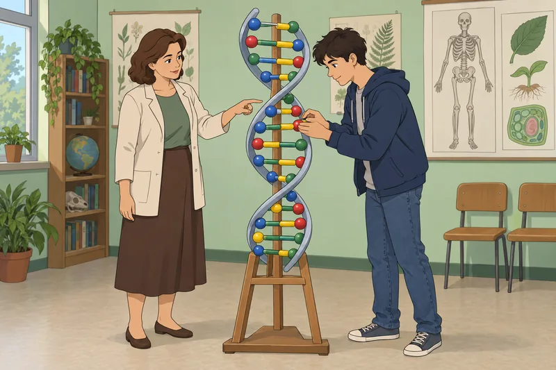 Mutations Quiz shows a student studying DNA.