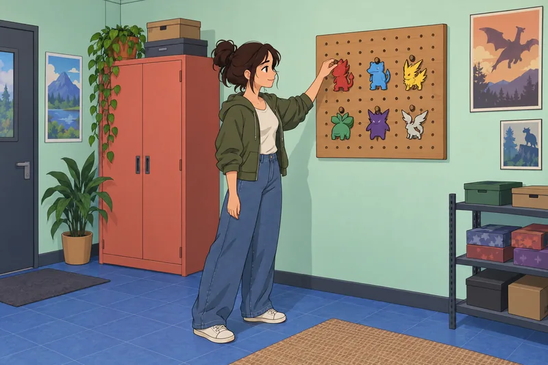 My Pokémon Team forms on a pegboard.