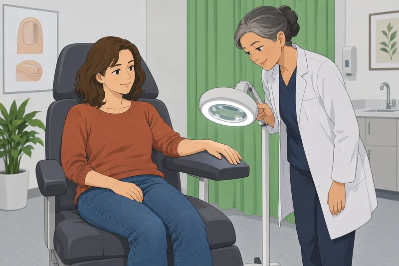 Nail Quiz shows a clinician examining one nail.