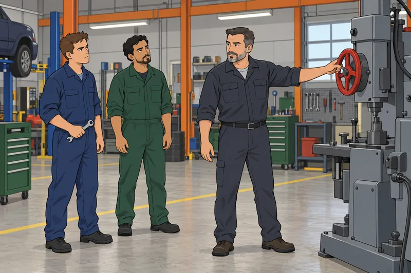 Napoleon Test shows a supervisor directing workshop staff.