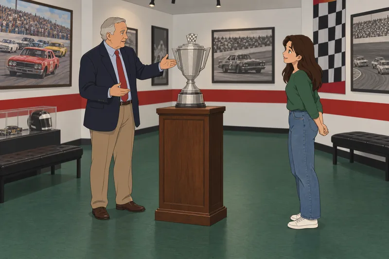 NASCAR Driver Quiz features a trophy.