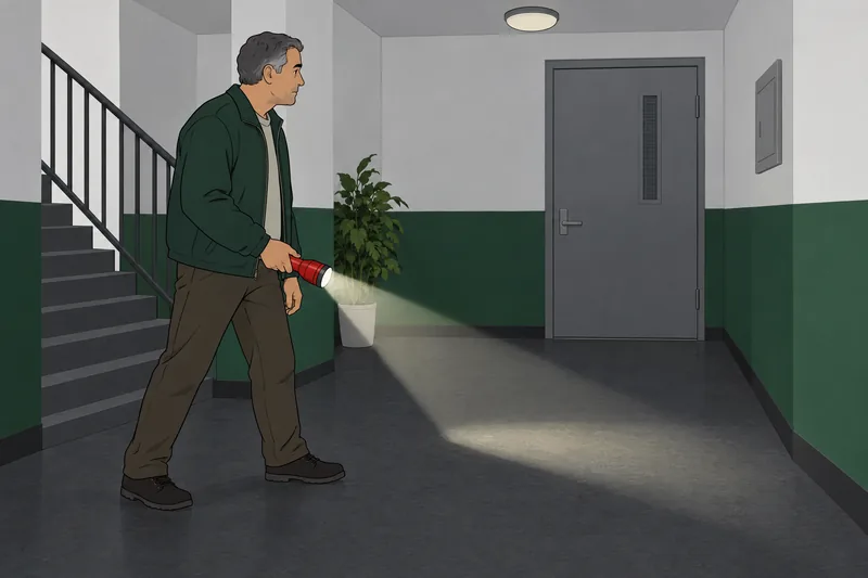 Natural Disasters Quiz shows a lit evacuation route.