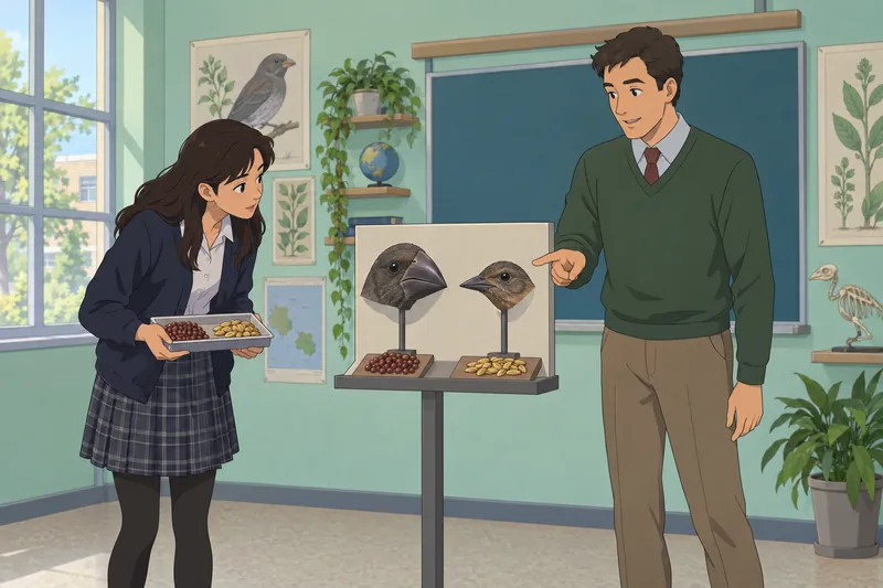 Natural Selection Quiz shows finch beak variation.