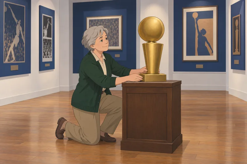 NBA Finals MVP legacy rests beside a trophy.