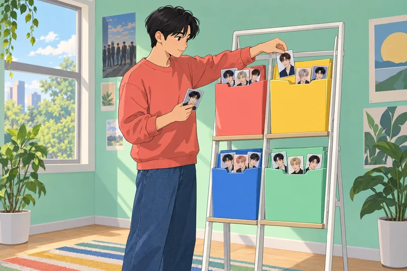 NCT Member Quiz fan sorts unit cards.