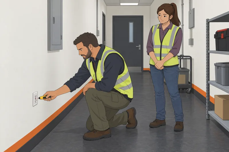 NEC Quiz shows a safe outlet check.