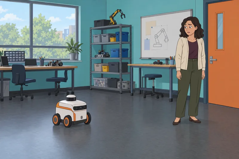 Negative Attitudes Toward are visible beside a service robot.