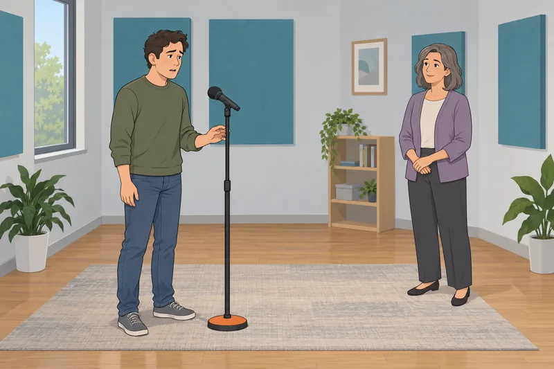 Negative Self-Perception Scale follows a hesitant speech rehearsal.