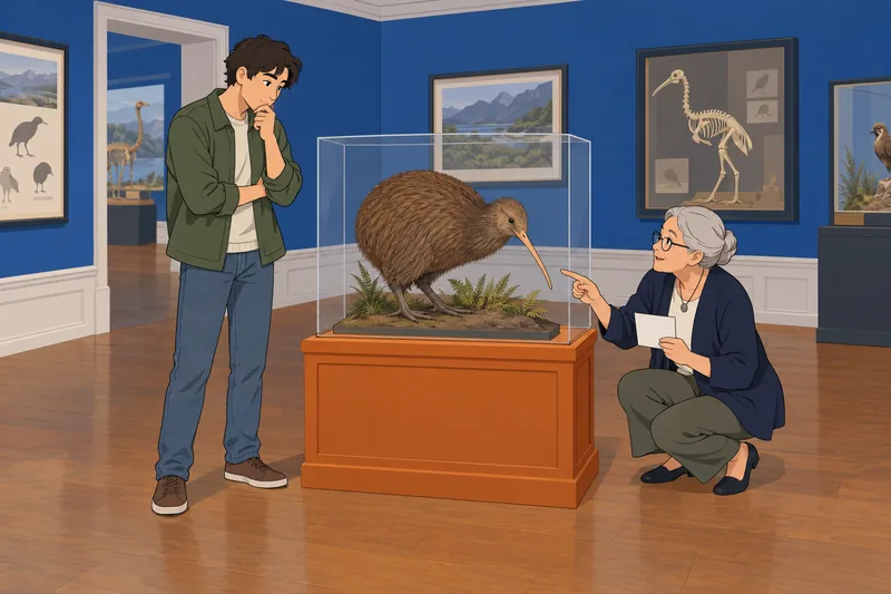 concurso de trivia observa un kiwi.