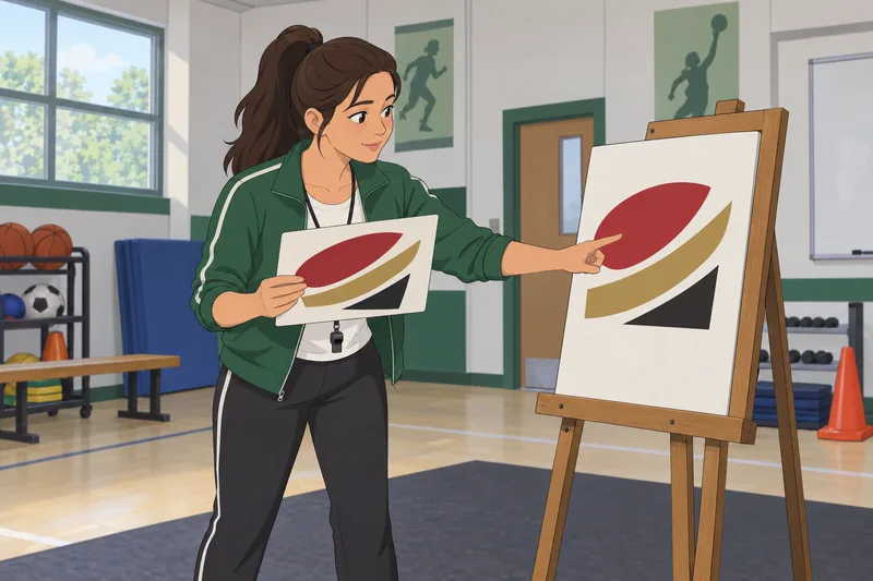 NFL Team Logo clues fill a classroom.