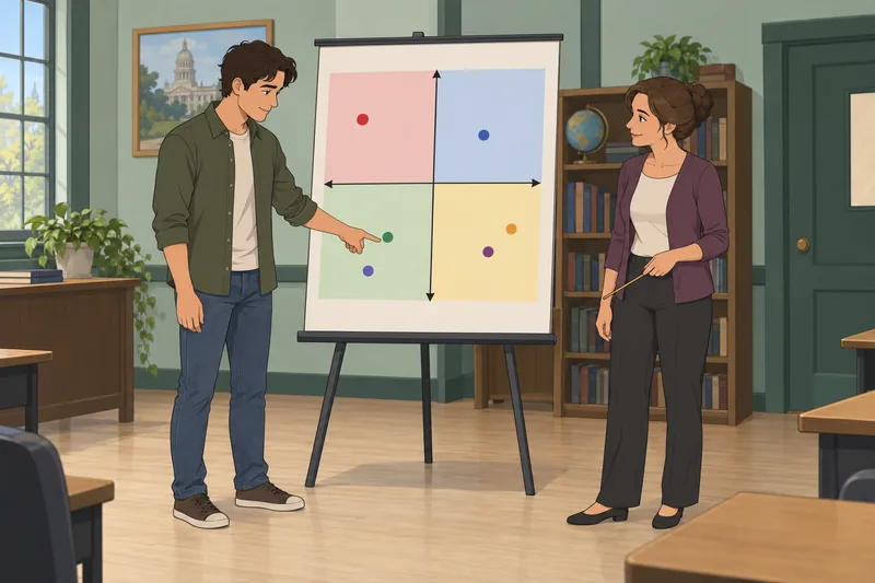 El cuestionario sobre el diagrama muestra ejes.