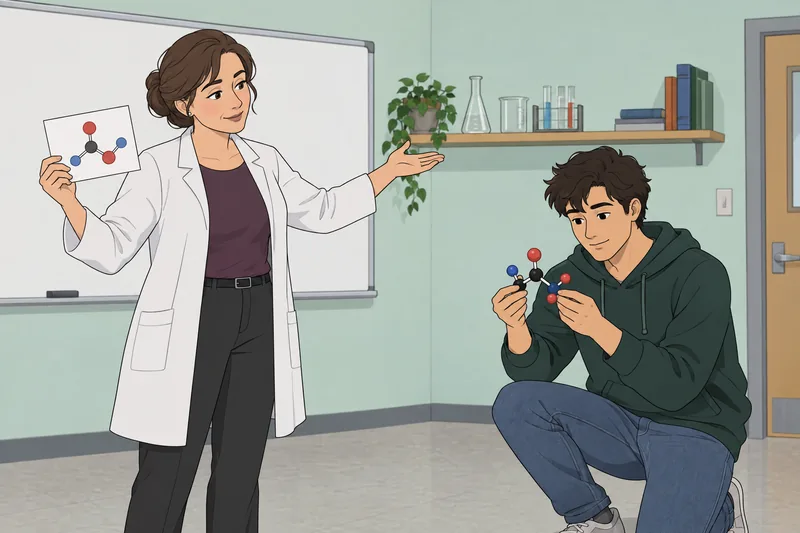 El cuestionario de nomenclatura muestra modelos moleculares.