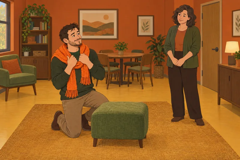 Male Role Norms shown through a bright scarf.