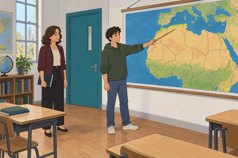 North Africa Map quiz fills a classroom.