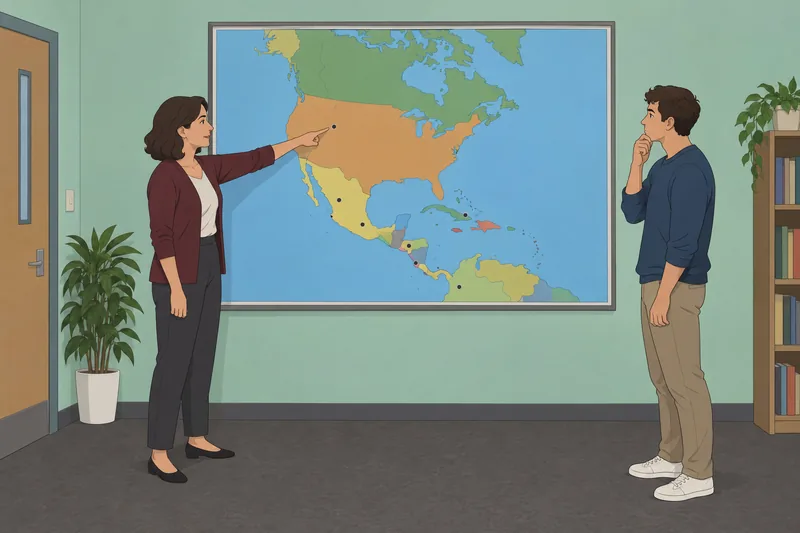 North America Capitals practice in a geography classroom.