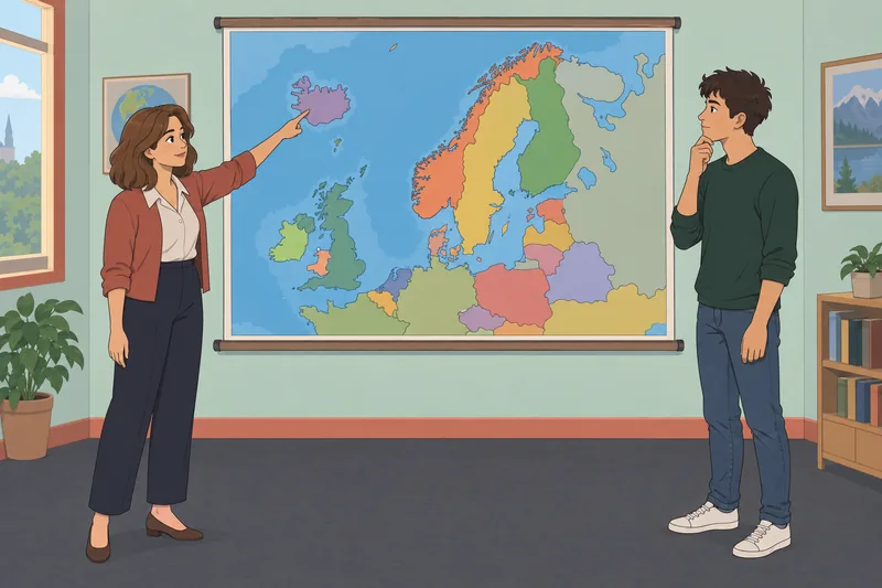 Northern Europe Map in a classroom quiz.