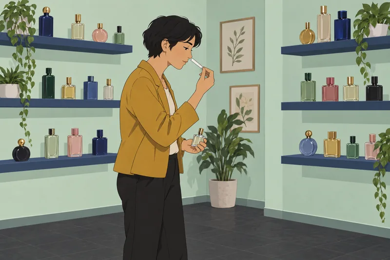 Quiz de fragancias en una perfumería.