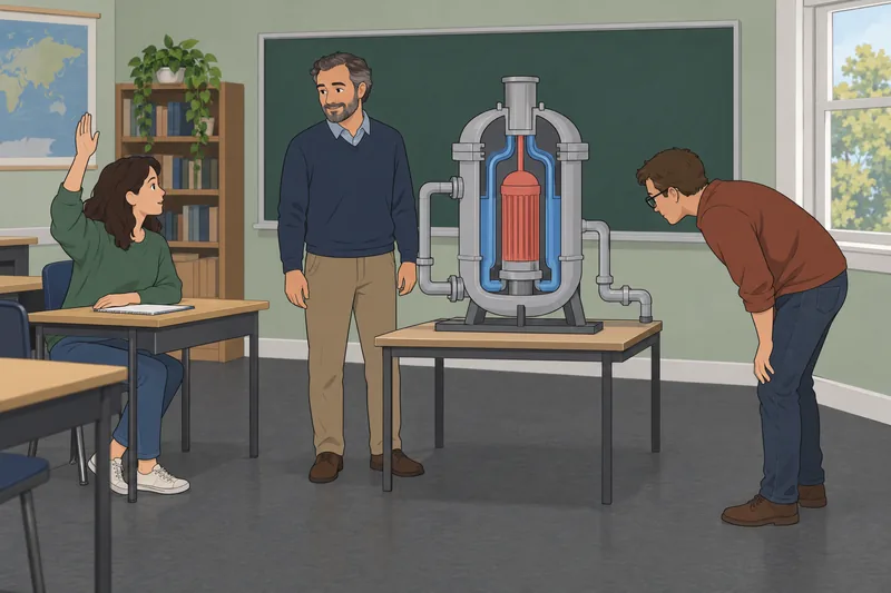 Este cuestionario sobre energía muestra un reactor.