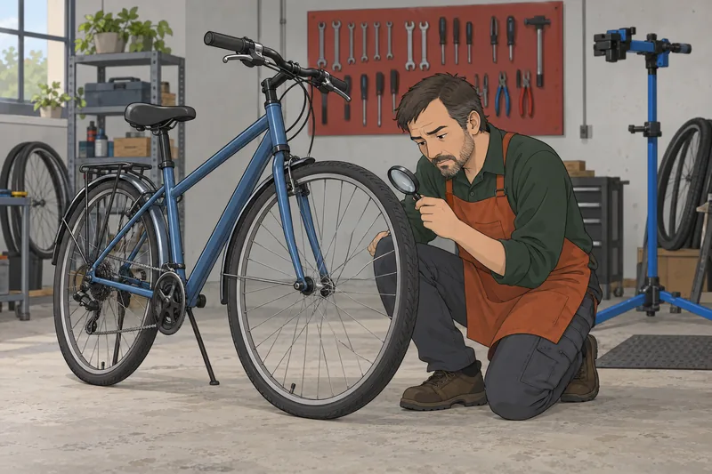Observation Quiz depicts a mechanic checking a wheel.