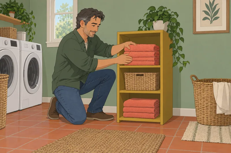 Obsessive-Compulsive Inventory-Revised (OCI-R) shows carefully ordered towels.