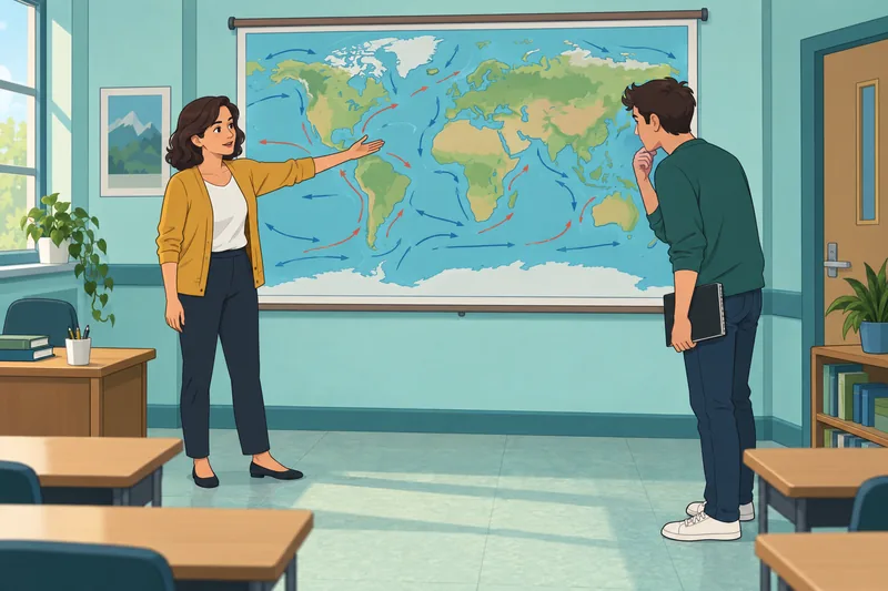 Ocean Quiz in a marine geography classroom.