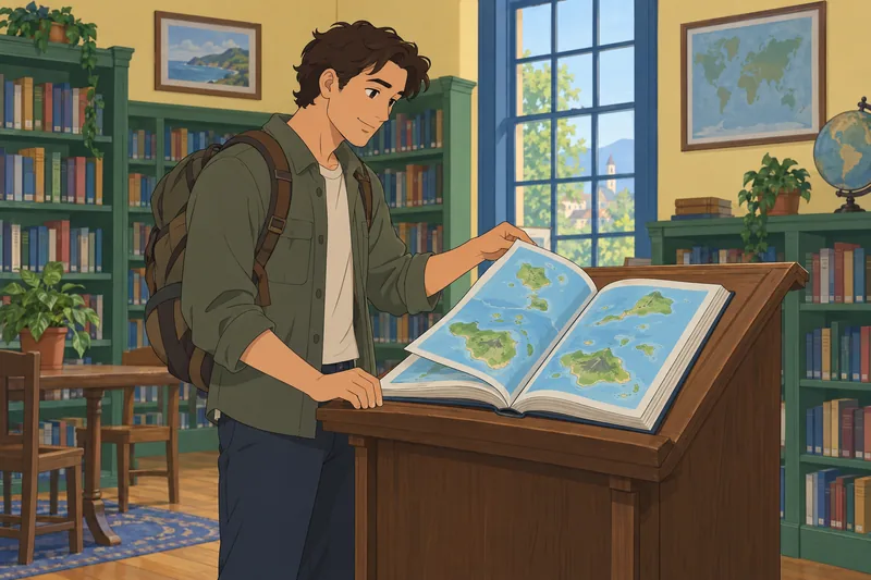 Oceania Capitals Quiz: traveler opens an atlas.