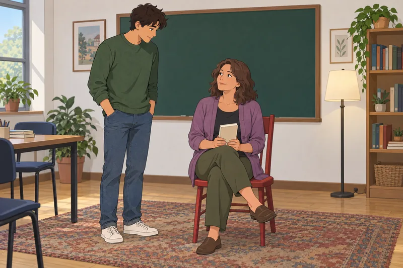 cuestionario sobre De — libro abierto en aula.