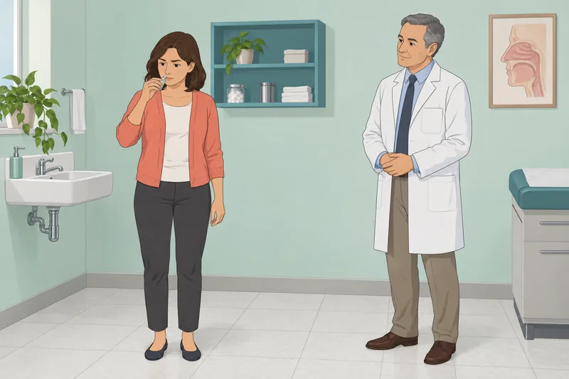 Olfactory Dysfunction Questionnaire: patient samples an aroma vial.