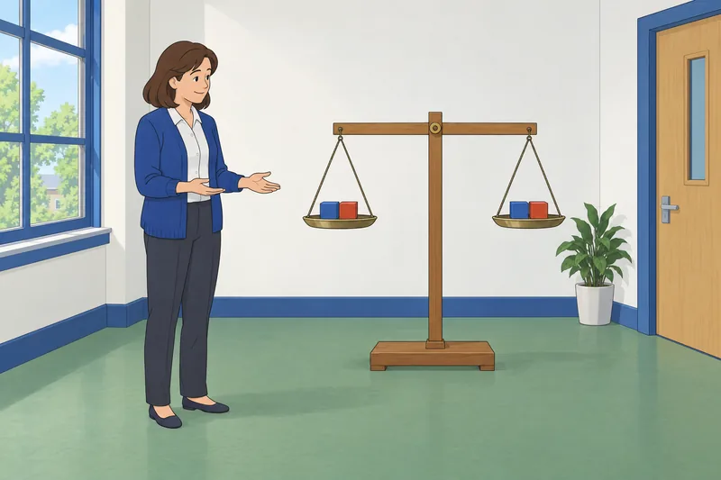 El cuestionario sobre ecuaciones muestra bloques equilibrados.
