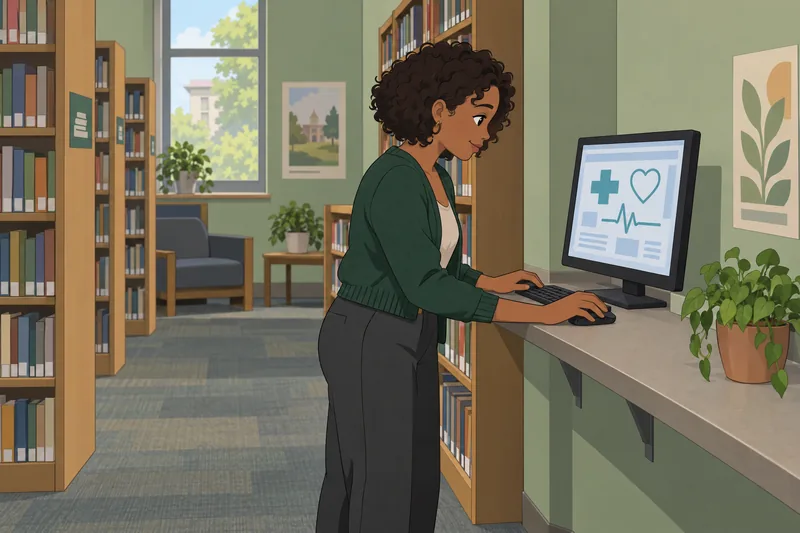 Online Health Information seeking at a library.
