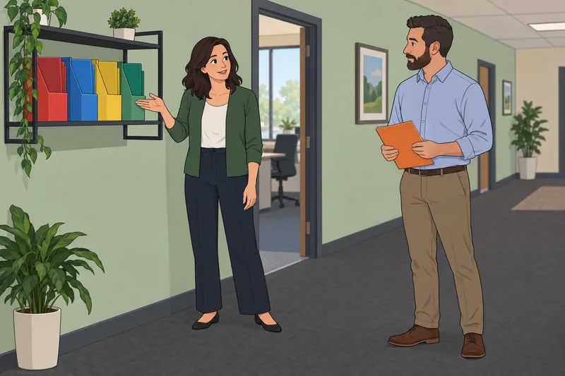 Open DISC Identifier shows coworkers discussing work priorities.