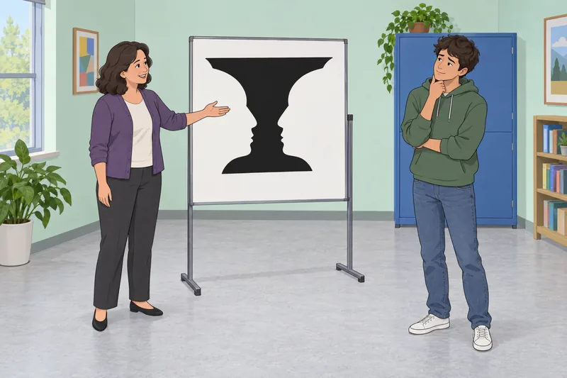 Optical Illusions Quiz shows a reversible figure.