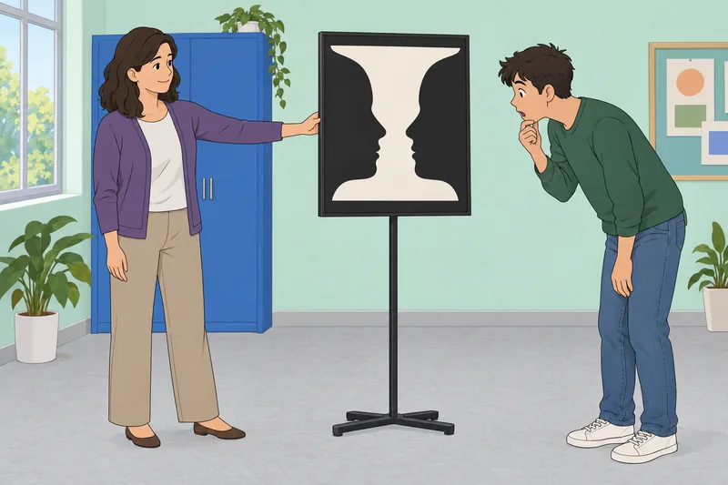 El cuestionario sobre ilusiones muestra una figura reversible.